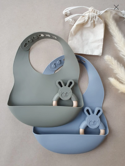 Gift set - Baby Bib & Bunny Teether Set