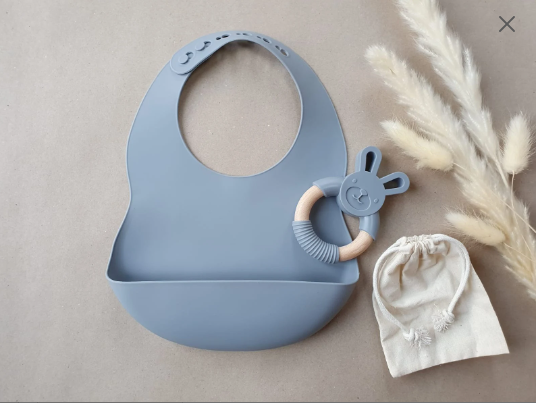 Gift set - Baby Bib & Bunny Teether Set